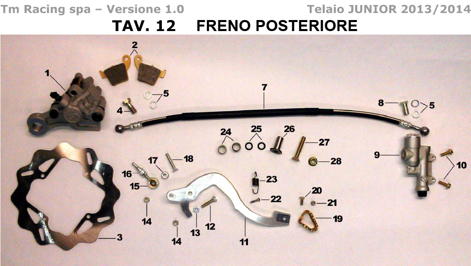 2T 85 JUNIOR MX 2013/2014 - BASTIDOR - FRENO TRASERO