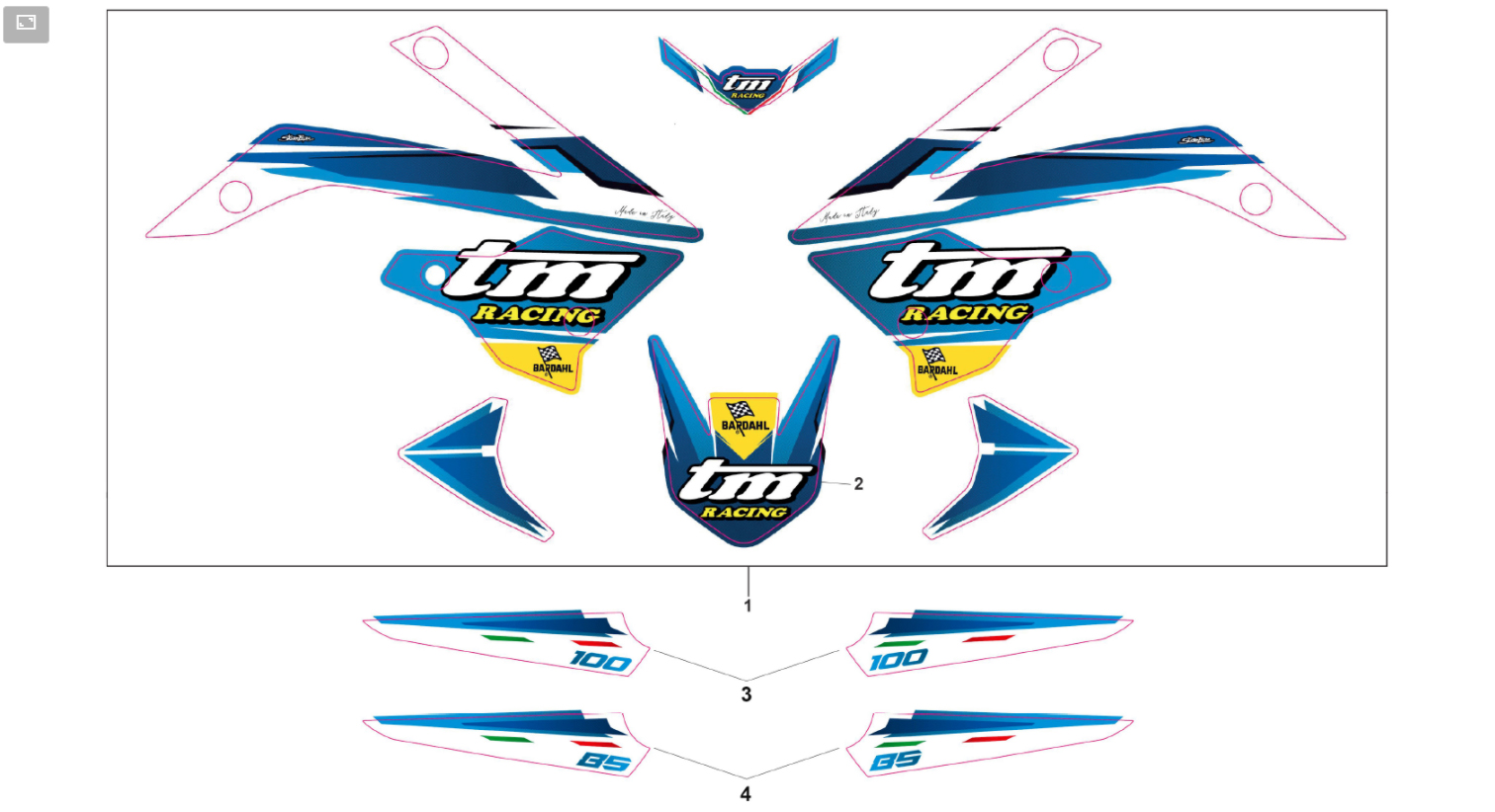 2T 85/100 MX JUNIOR FROM 2015 TO 2017 - FRAME - ADHESIVE KIT
