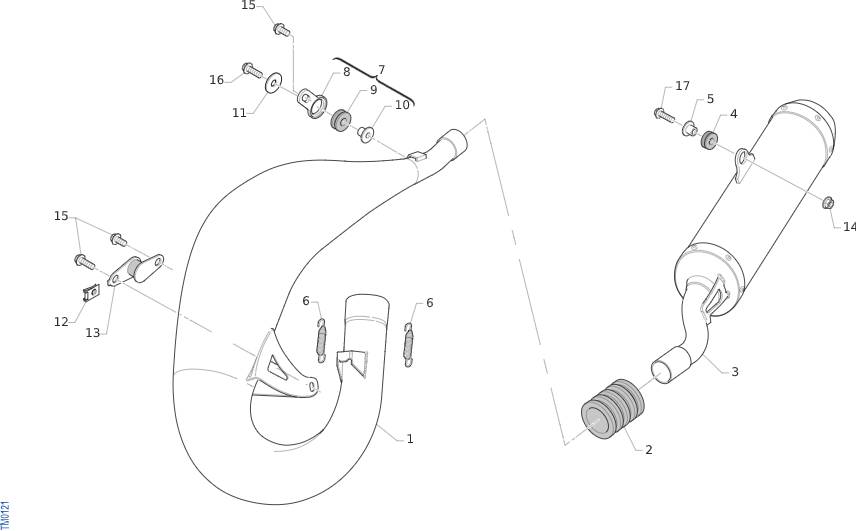 2T 85/100 MX/SMX  JUNIOR FROM 2019 TO 2024 - FRAME - EXHAUST SYSTEM