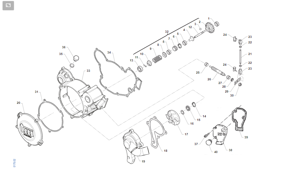 2T 85/100 MX/SMX JUNIOR FROM 2022 TO 2024 - ENGINE - CENTRIFUGE AND CLUTCH CARTER