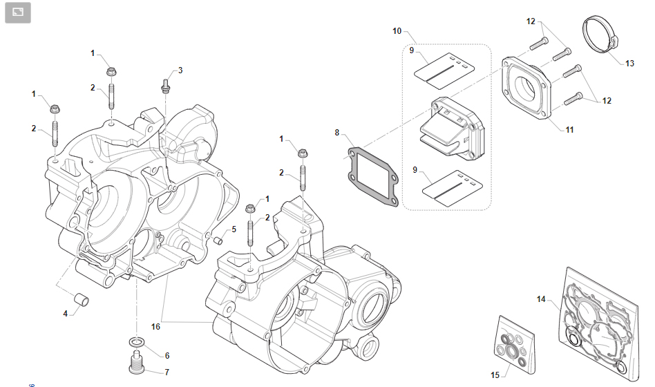 2T 85 MX SENIOR FROM 2024 TO 2026 - ENGINE - CRANKCASE AND REEDS BOX