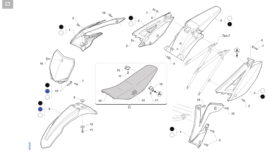 2T 85/100 MX JUNIOR 2022/2023 - FRAME - PLASTICS AND SEAT