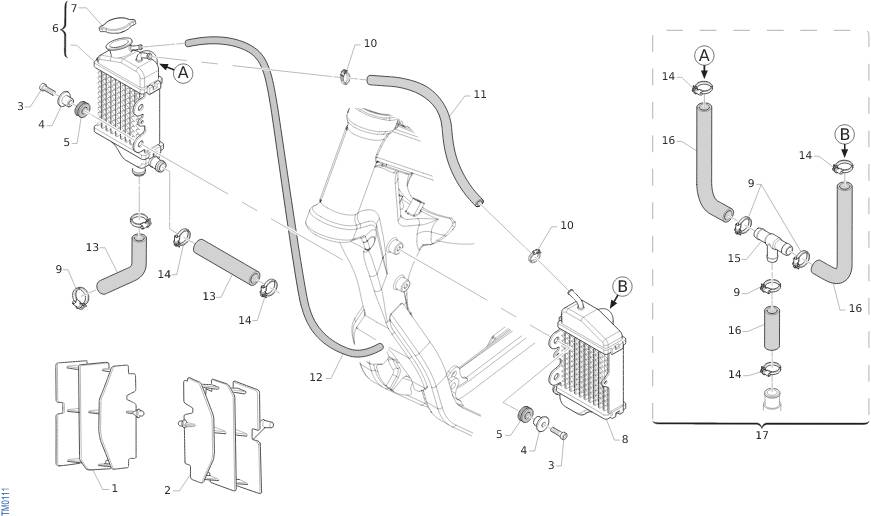 2T 85/100 SMX JUNIOR FROM 2019 TO 2024 - FRAME - RADIATOR