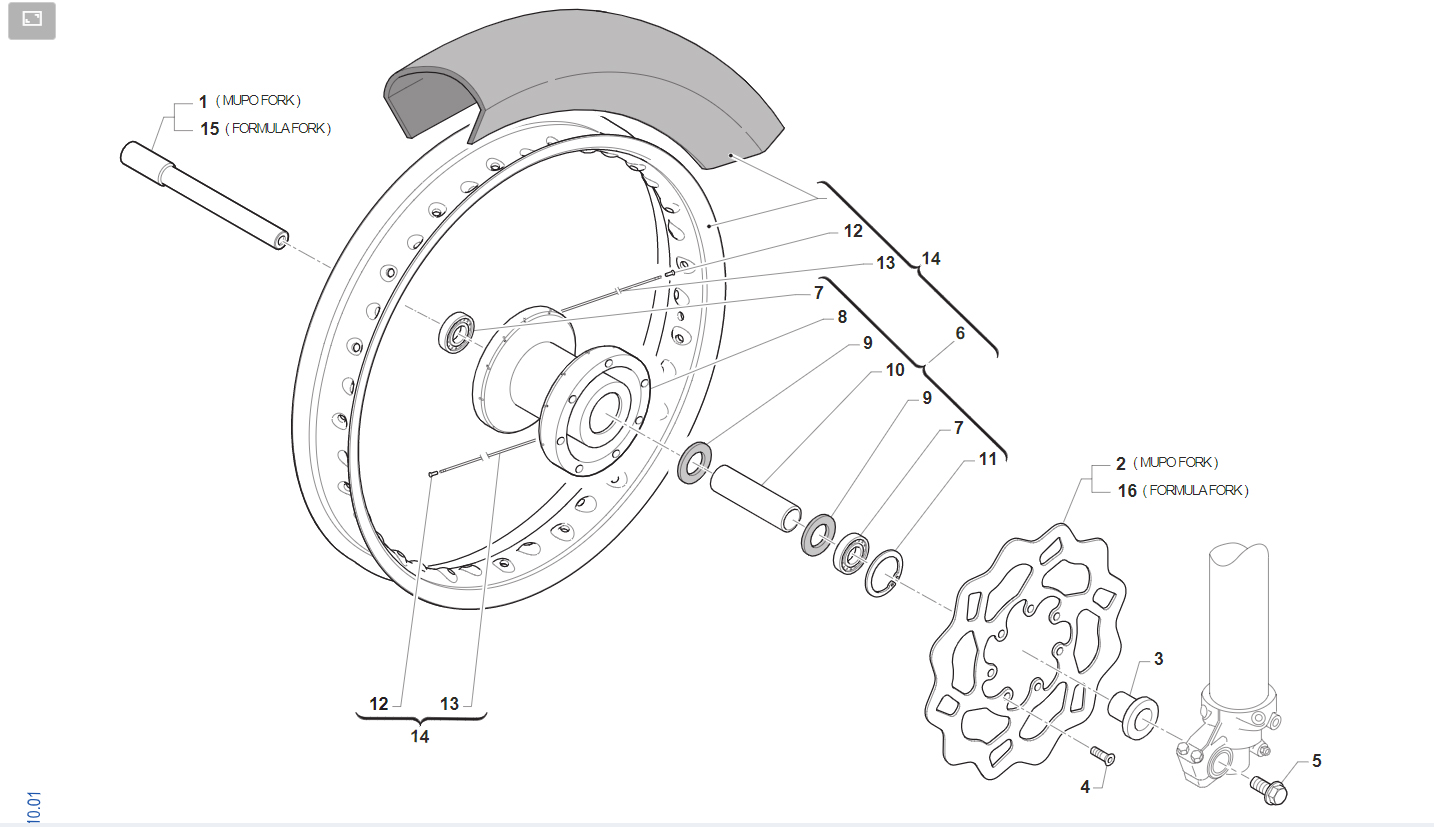 2T 85/100/112 SMX JUNIOR FROM 2022 TO 2026 - FRAME - FRONT WHEEL