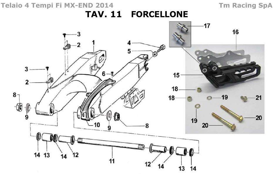 4T 250/450 Fi MX/EN 2014 - FRAME - REAR SWING ARM