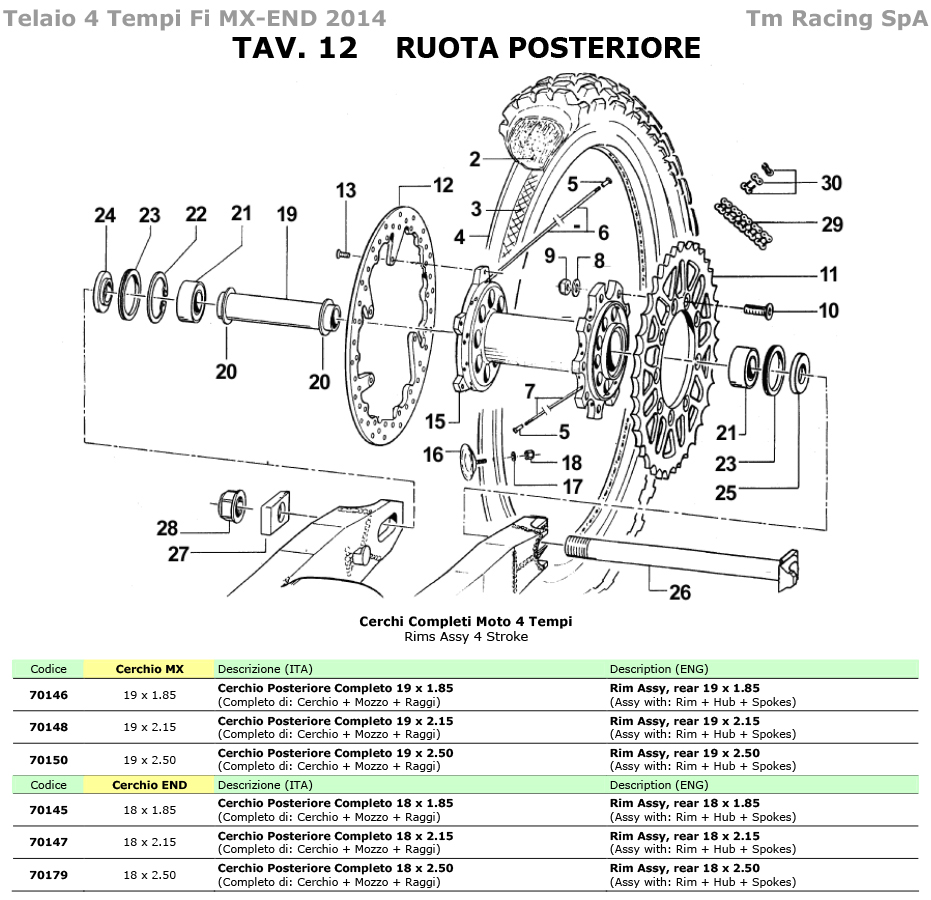 4T 250/450 Fi MX/EN 2014 - FRAME - REAR WHEEL