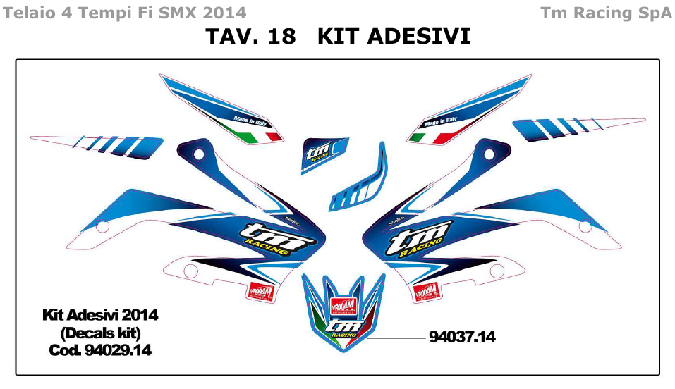 4T 250/450 FI SMX 2014 - TELAIO - KIT ADESIVI