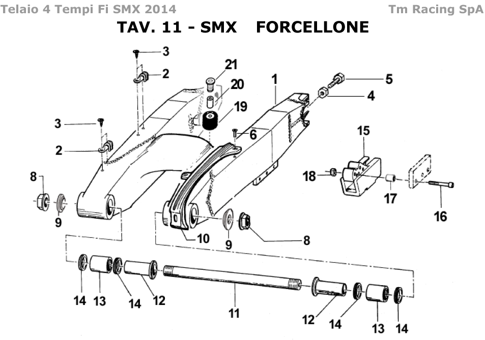 4T 250/450 FI SMX 2014 - TELAIO - FORCELLONE