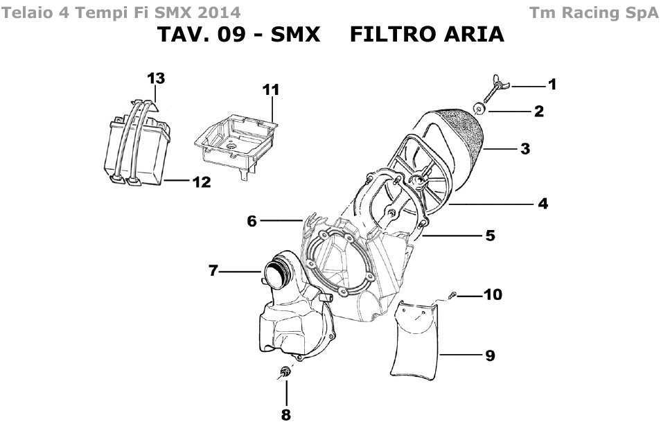 4T 250/450 FI SMX 2014 - TELAIO - FILTRO ARIA