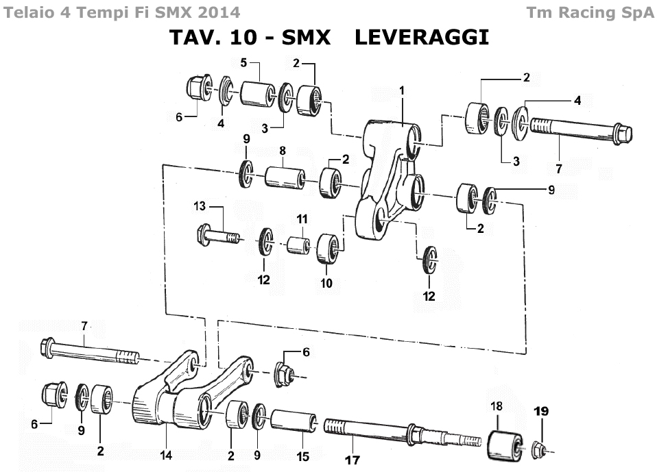 4T 250/450 FI SMX 2014 - TELAIO - LEVERAGGI