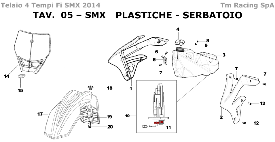 4T 250/450 FI SMX 2014 - TELAIO - PLASTICHE E SERBATOIO