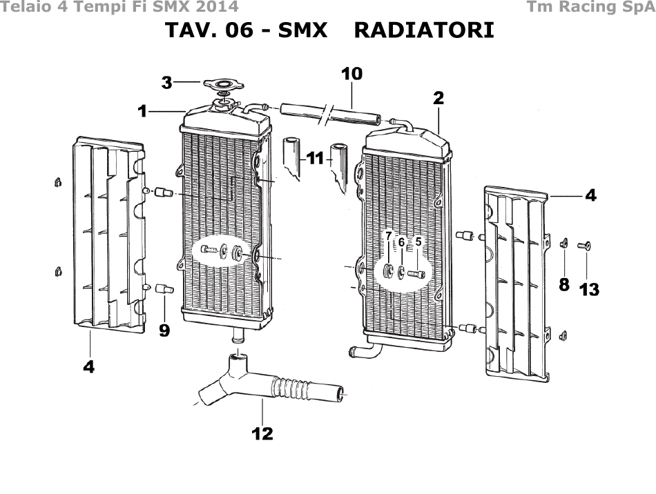 4T 250/450 FI SMX 2014 - TELAIO - RADIATORI