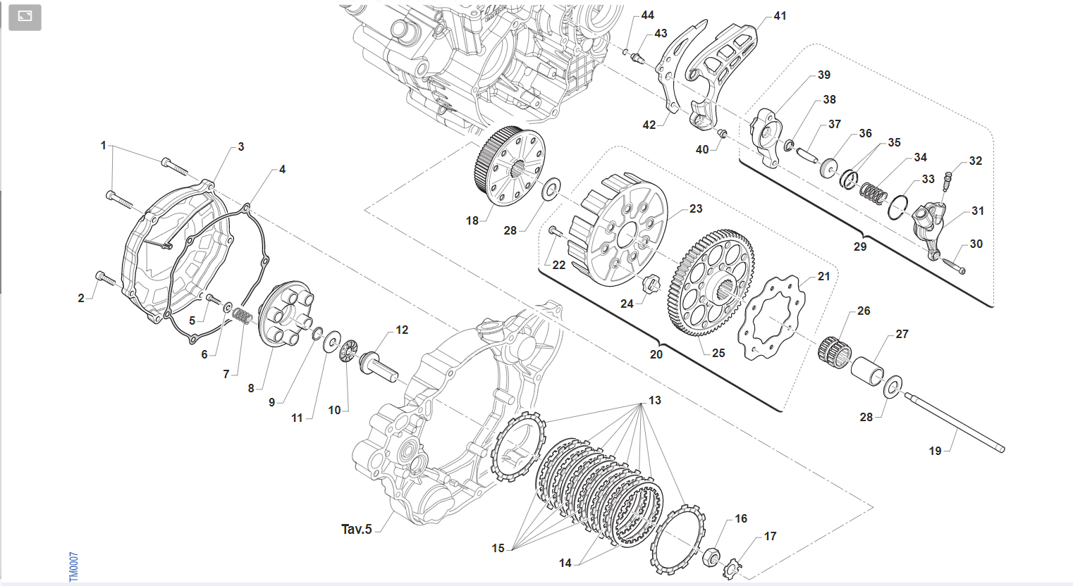 4T 250 FI EN TWIN DE 2019 A 2024 - MOTOR - EMBRAGUE