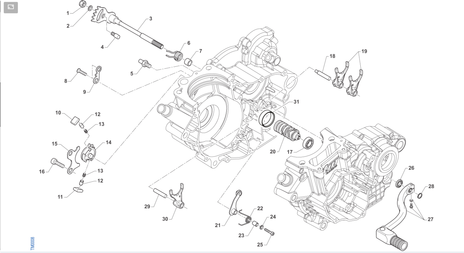 4T 250FI EN TWIN DAL 2019 AL 2021 - MOTORE - COMANDO CAMBIO