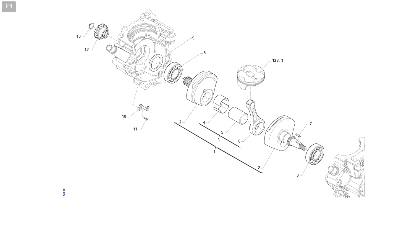 4T 250 FI MX TWIN DAL 2022 AL 2024 - MOTORE - ALBERO MOTORE