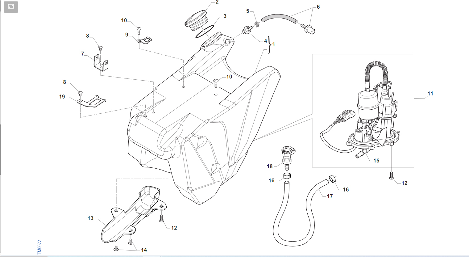 4T 250 FI SMX 2021 - TELAIO - SERBATOIO