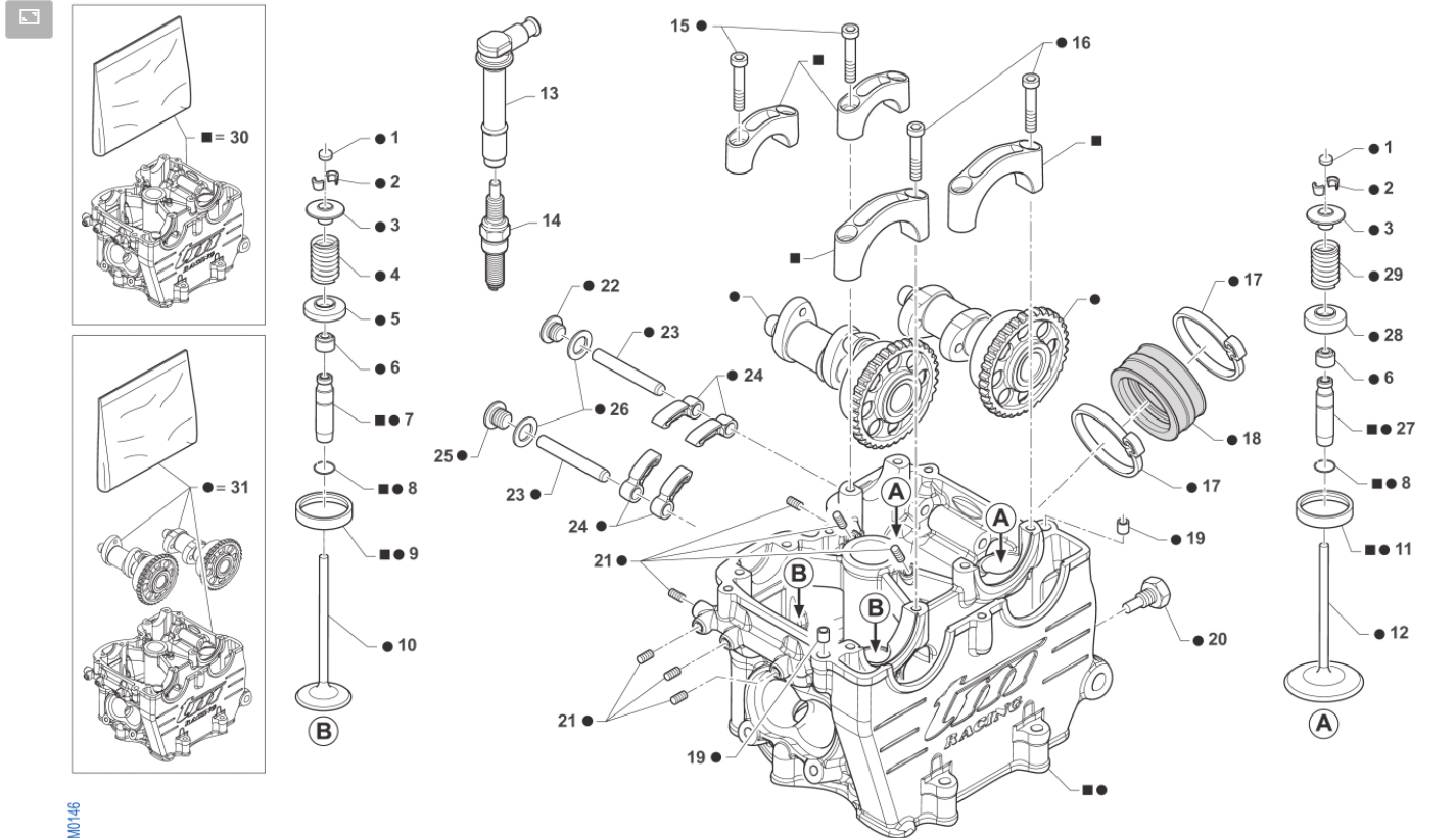 4T 450 FI MX 2023/2024 - MOTORE - TESTA