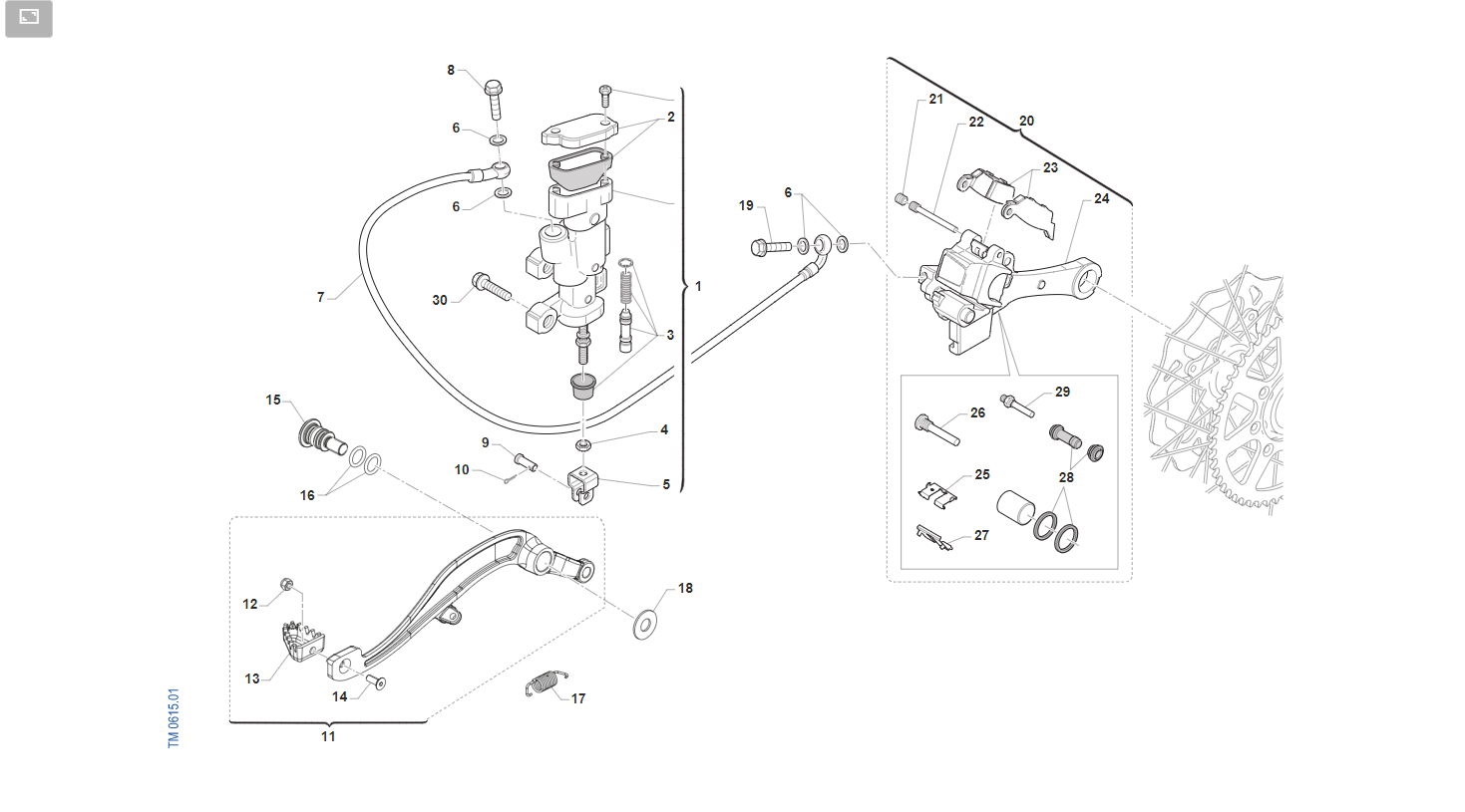 2T 300 SMX FROM 2024 TO 2026 - FRAME - REAR BRAKE