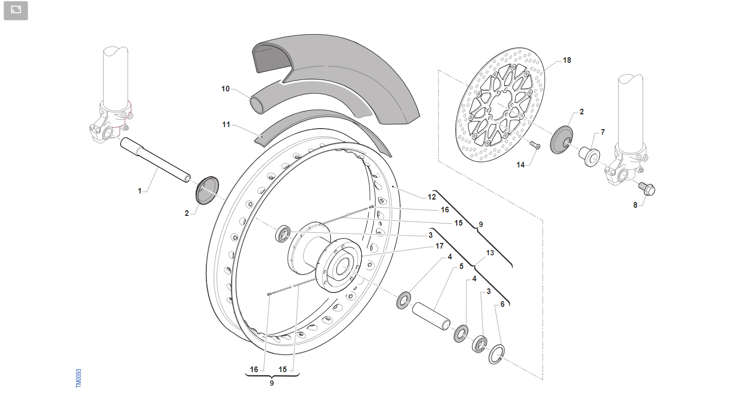 4T 450/530 FI SMR 2022/2023 - TELAIO - RUOTA ANTERIORE