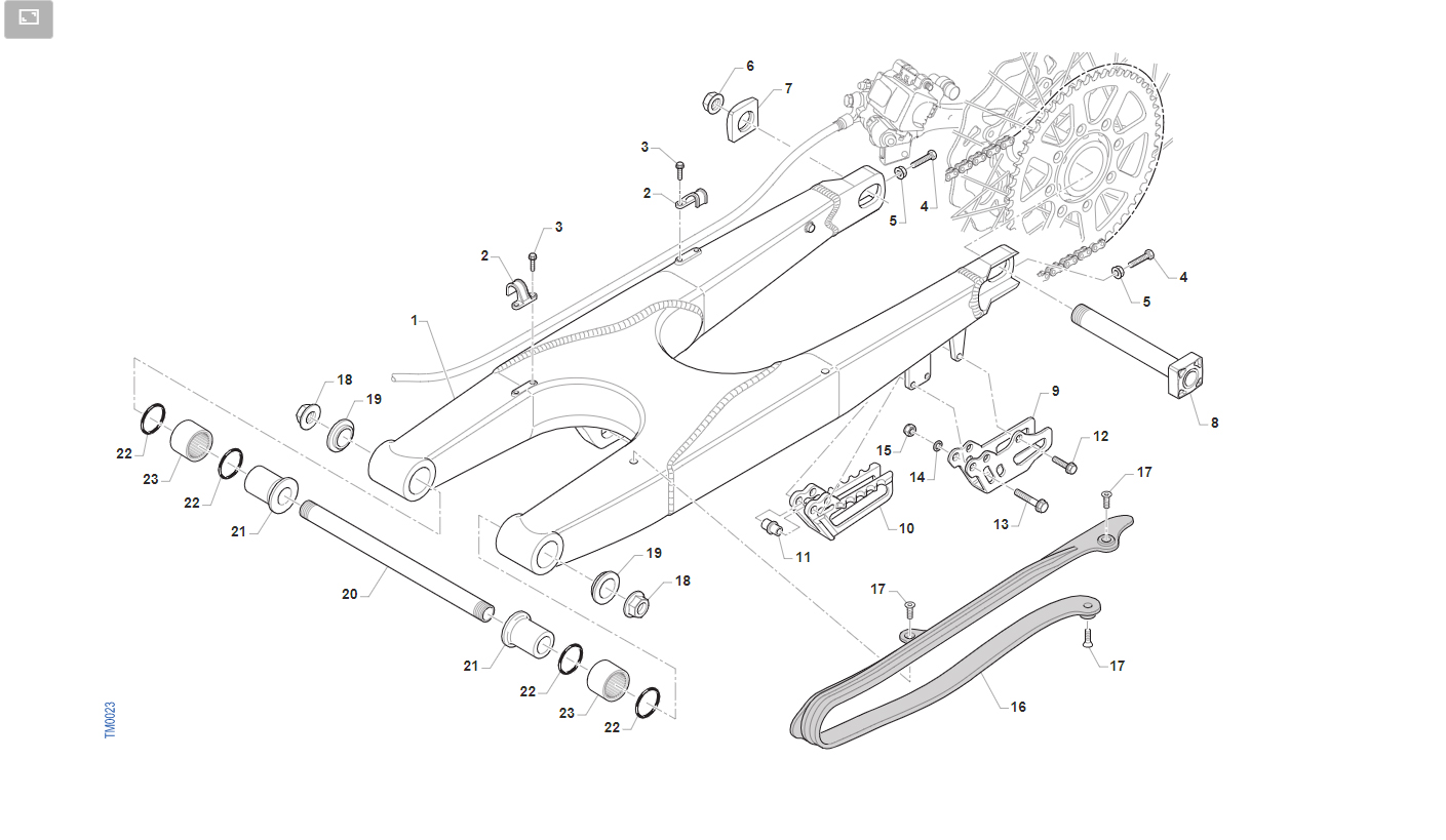 2T 300 FI SMR 2026 - FRAME - REAR SWING ARM