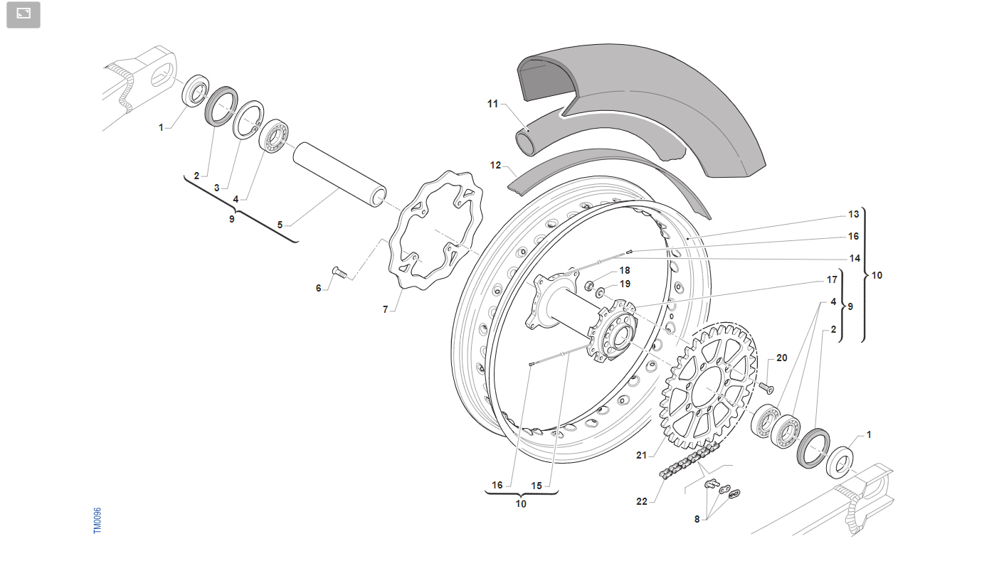 2T 125 FI ES SMR 2025/2026 - FRAME (EURO: 5+) - REAR WHEEL