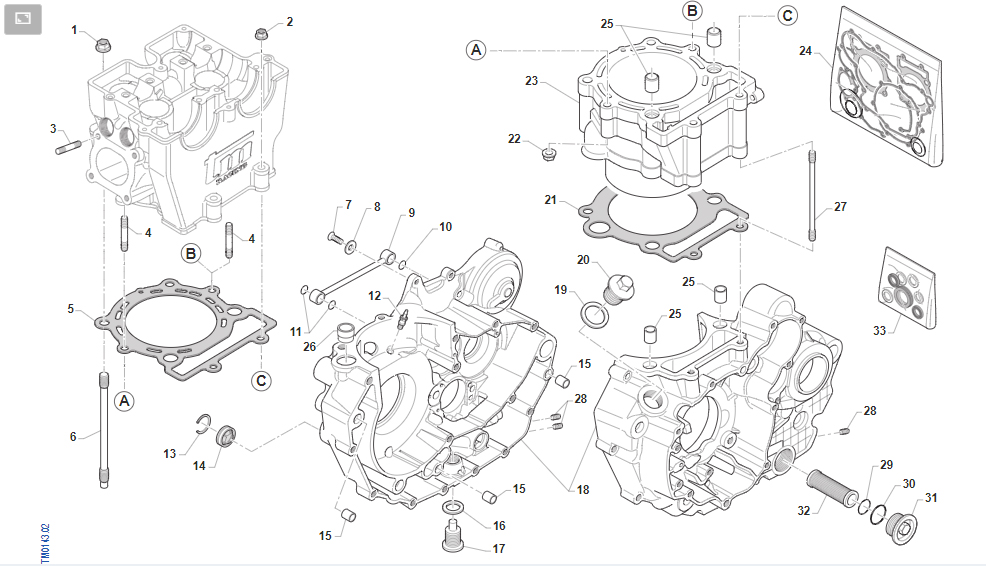 4T 530 FI EN/SMR 2022/2023 - ENGINE - CRANKCASE AND CYLINDER