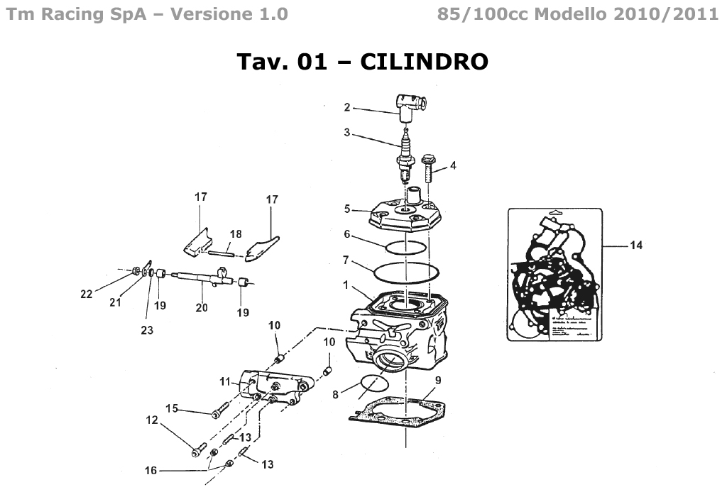 2T 85/100 MX JUNIOR 2010/2011/2012 - MOTOR - CILINDRO