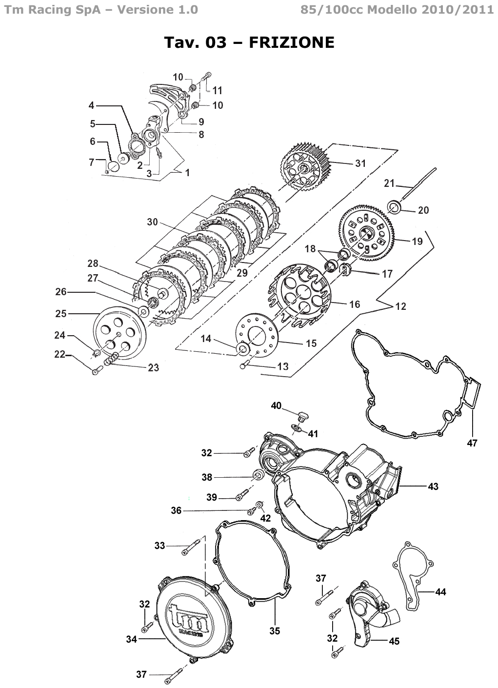 2T 85/100 MX JUNIOR 2010/2011/2012 - MOTOR - EMBRAGUE
