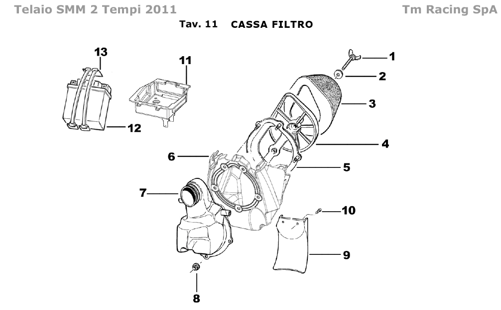 2T 125/250/300 SMM FROM 2008 TO 2011 - FRAME - FILTER HOUSING