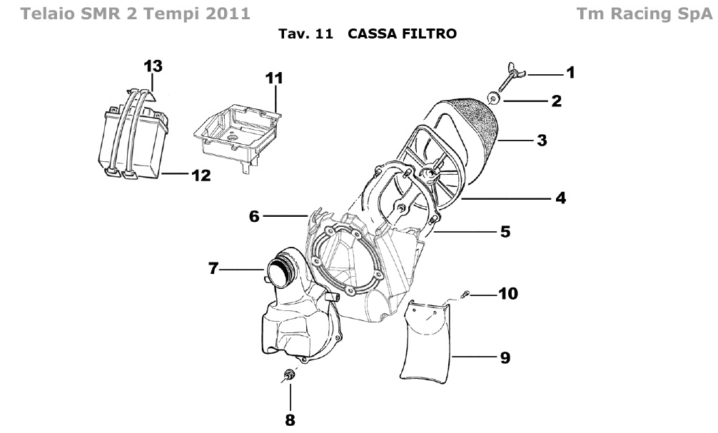 2T 125/250/300 SMR FROM 2008 TO 2011 - FRAME - FILTER HOUSING