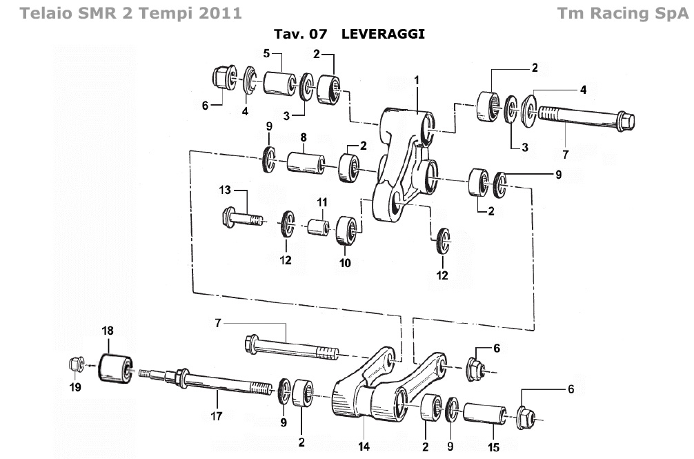 2T 125/250/300 SMR FROM 2008 TO 2011 - FRAME - REAR SWING ARM LINKAGE