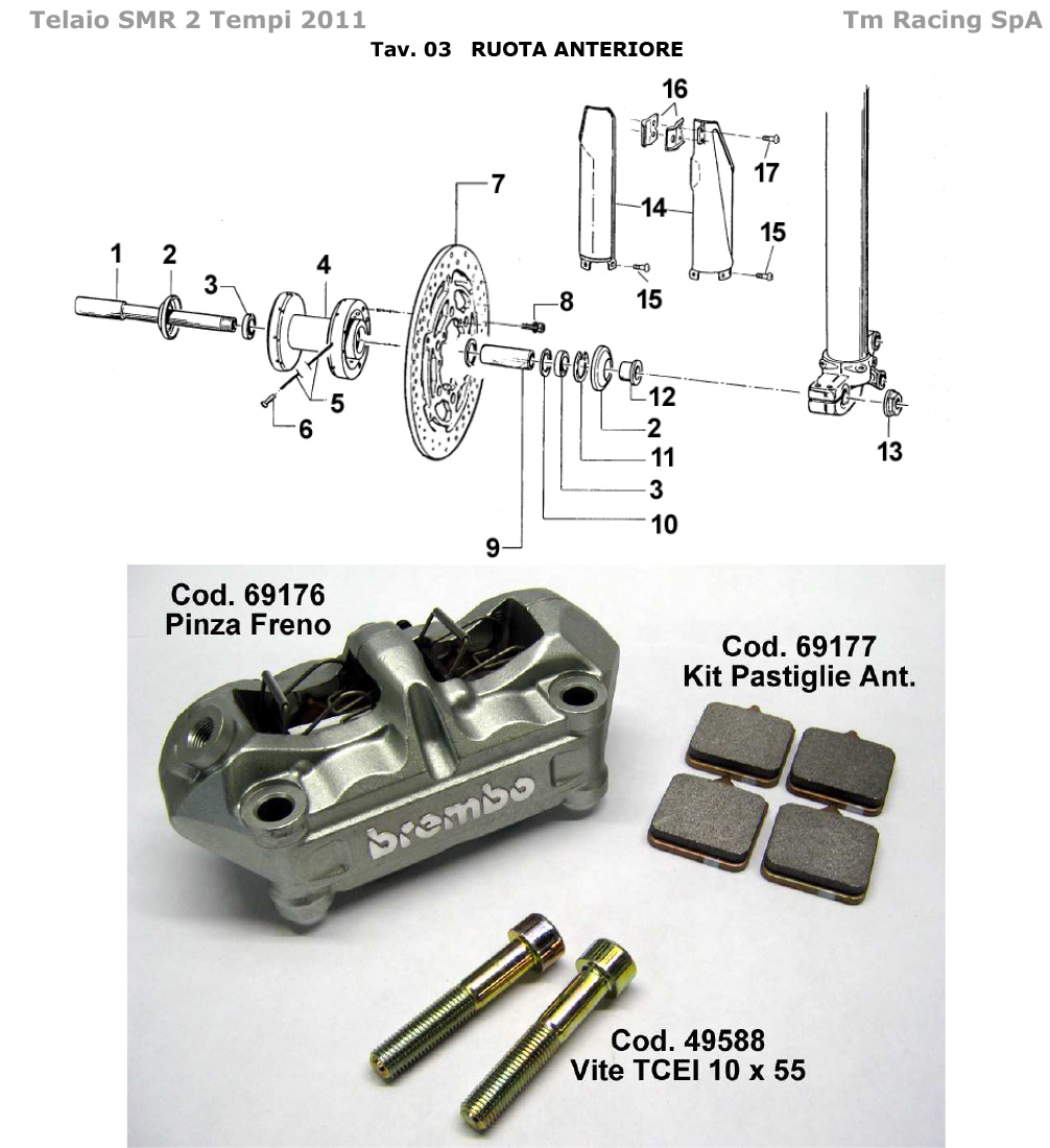 2T 125/250/300 SMR FROM 2008 TO 2011 - FRAME - FRONT WHEEL