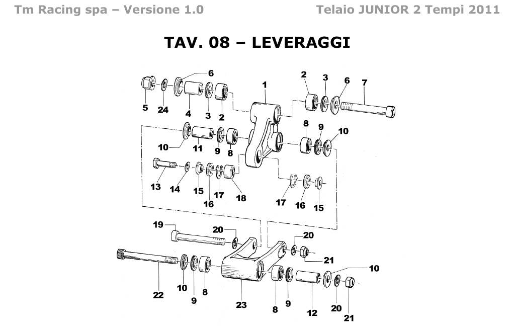 2T 80/85/100 MX JUNIOR 2011/2012 - FRAME - REAR SWING ARM LINKAGE