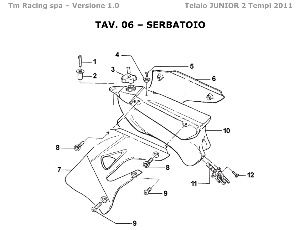 2T 80/85/100 MX JUNIOR 2011/2012 - FRAME - FUEL TANK