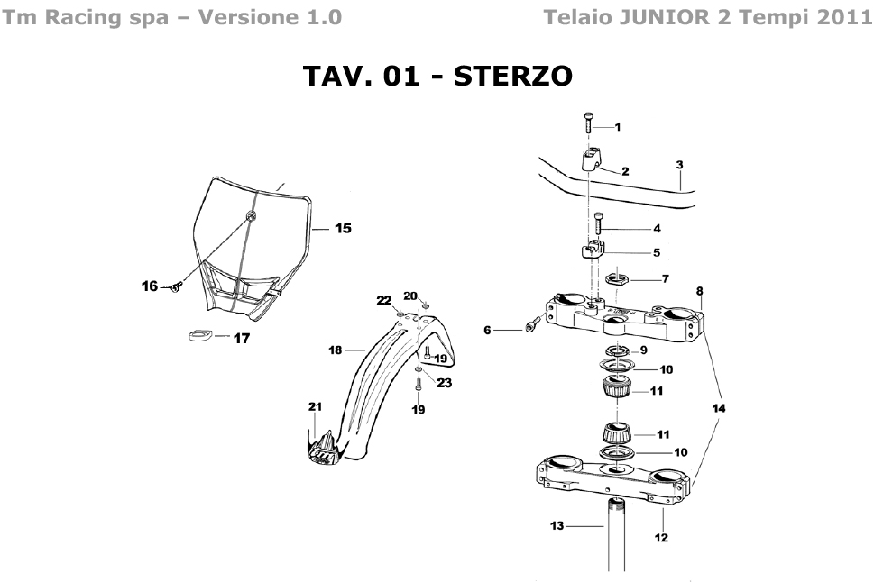 2T 80/85/100 MX JUNIOR 2011/2012 - BASTIDOR - DIRECCIÓN