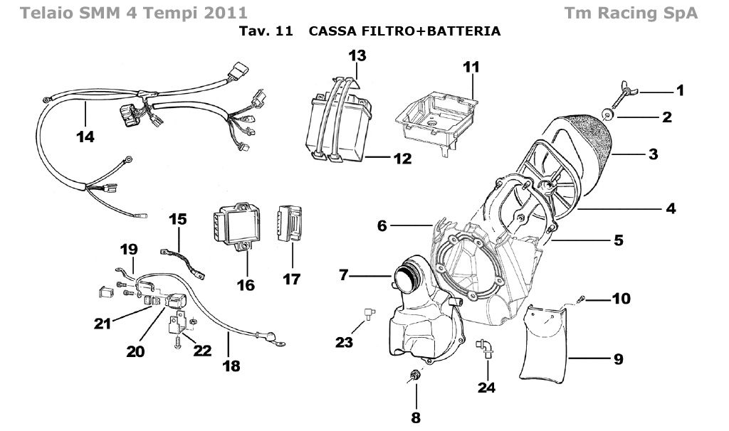 4T 250/450/530 FI SMM 2011 - FRAME - FILTER HOUSING AND BATTERY