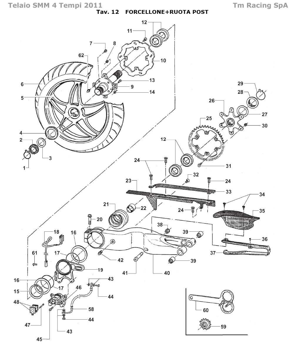 4T 250/450/530 FI SMM 2011 - FRAME - REAR SWING ARM AND REAR WHEEL