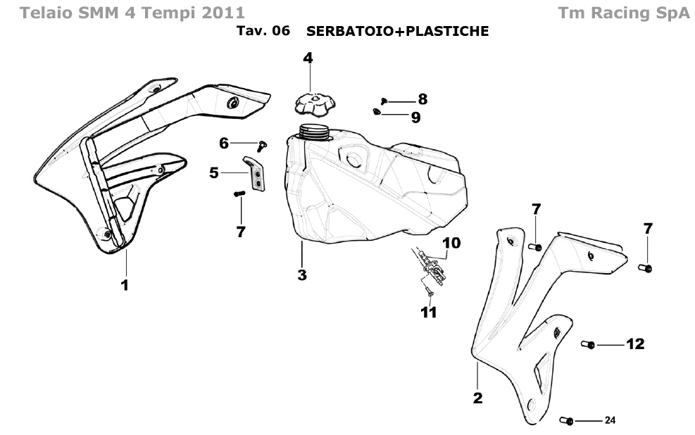 4T 250/450/530 F SMM 2011 - TELAIO - SERBATOIO+PLASTICHE