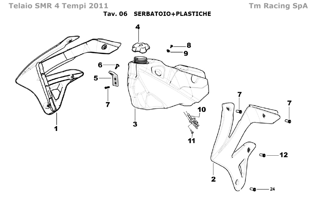 4T 250/450/530 FI SMR 2011 - FRAME - TANK AND PLASTICS