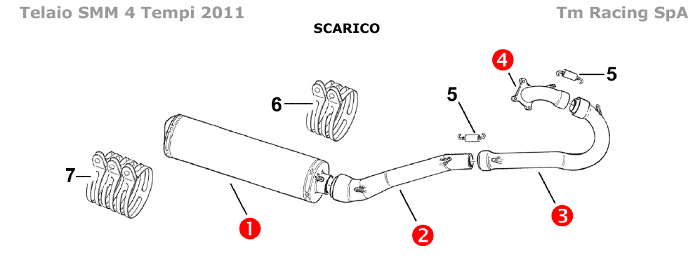 4T 250/450/530 FI SMM/SMR 2011 - FRAME - EXHAUST SYSTEM