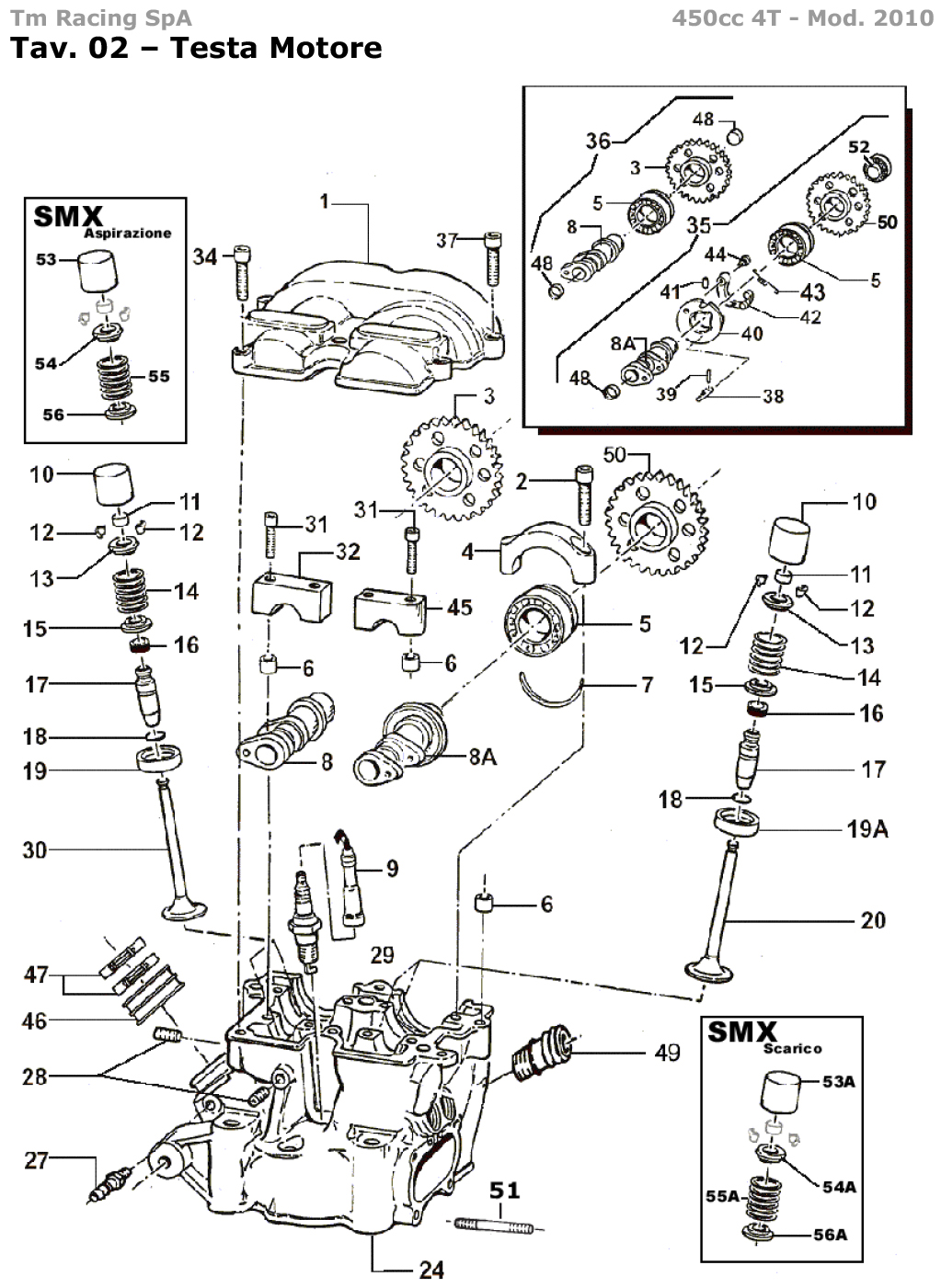 4T 450 FI EN/MX/SMX/SMR/SMM 2010 - ENGINE - HEAD
