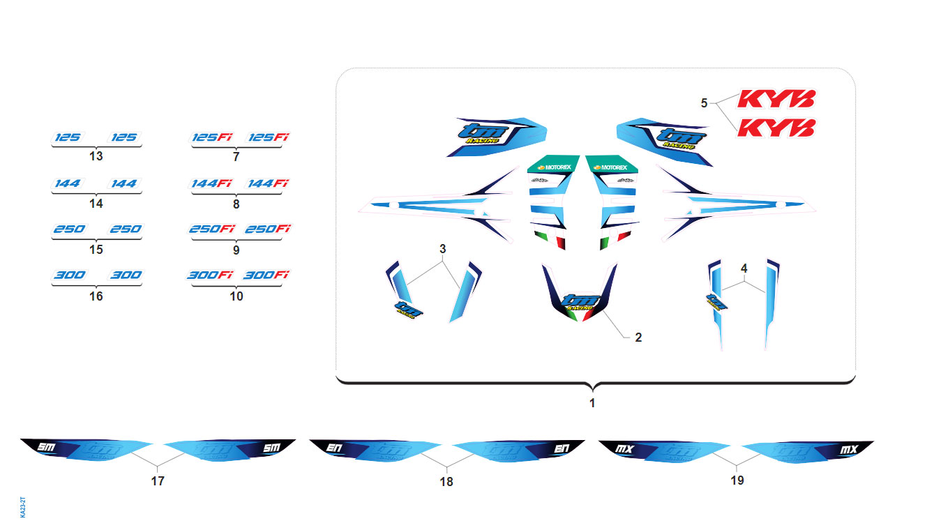 KIT ADHESIVOS - 2T EN/MX/SMR MY 2023 