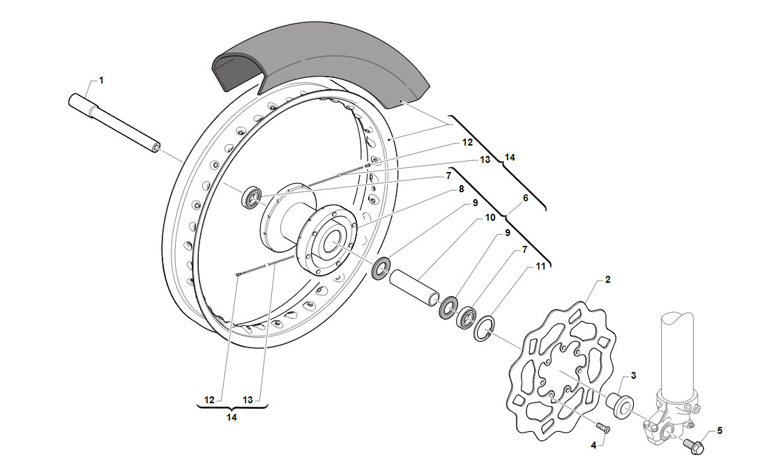 2T 85/100 SMX JUNIOR 2020/2021 - FRAME - FRONT WHEEL