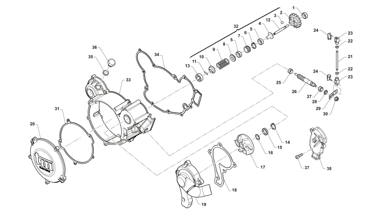 2T 112 MX/SMX JUNIOR DE 2021 A 2026 - MOTOR - CENTRIFUGA Y CARTER EMBRAGUE