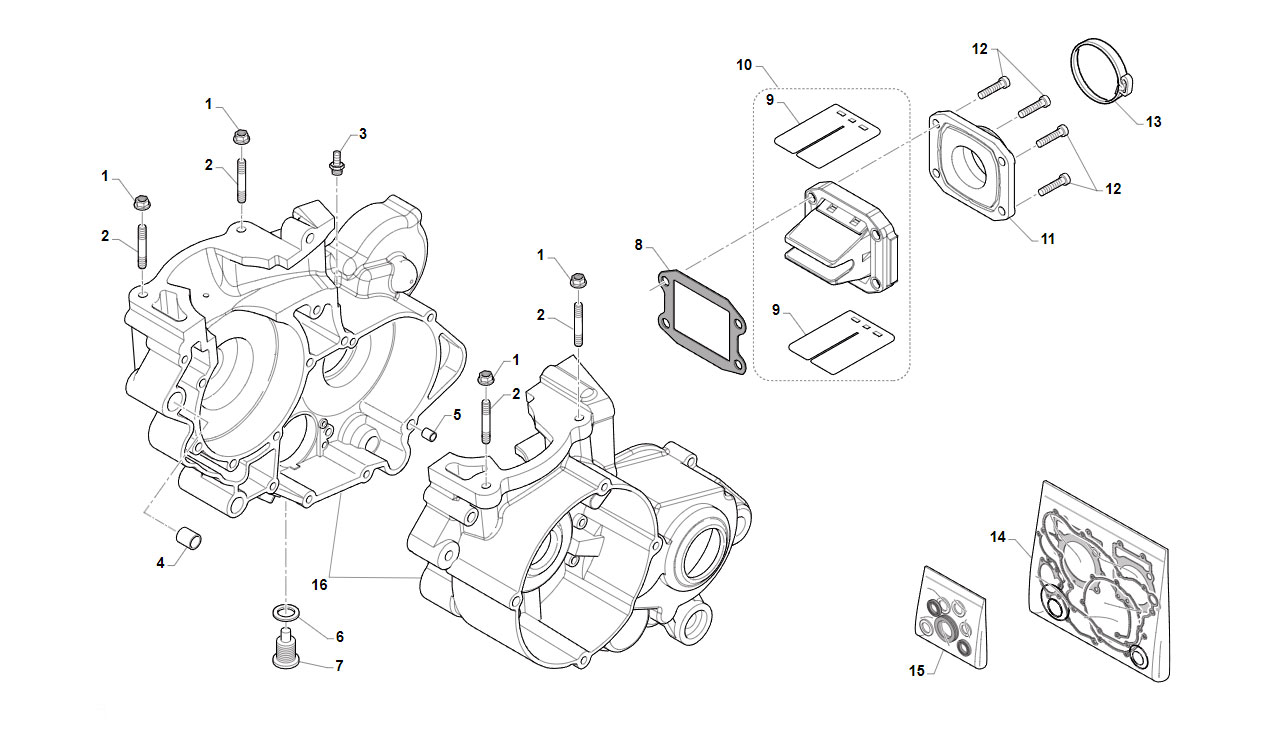 2T 112 MX/SMX JUNIOR FROM 2021 TO 2026 - ENGINE - CRANKCASE AND REEDS BOX