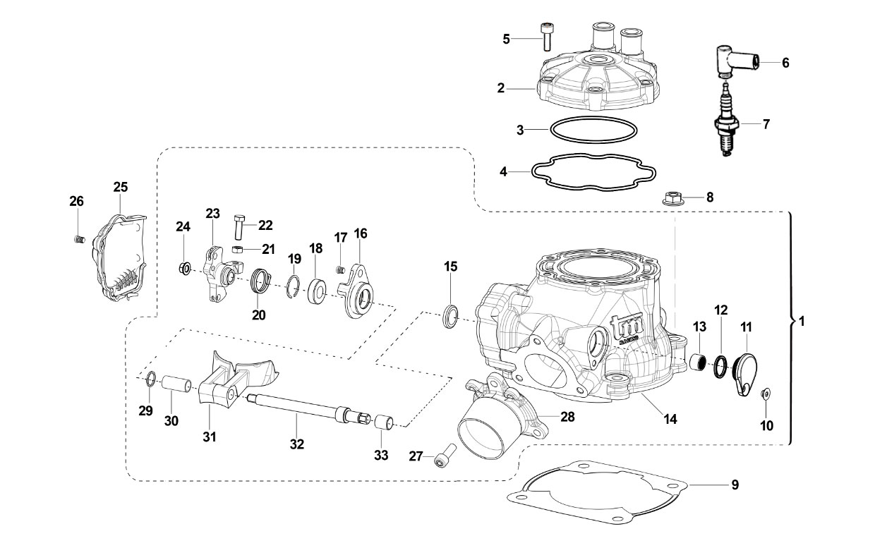 2T 125 MX 2014 - MOTOR - CILINDRO