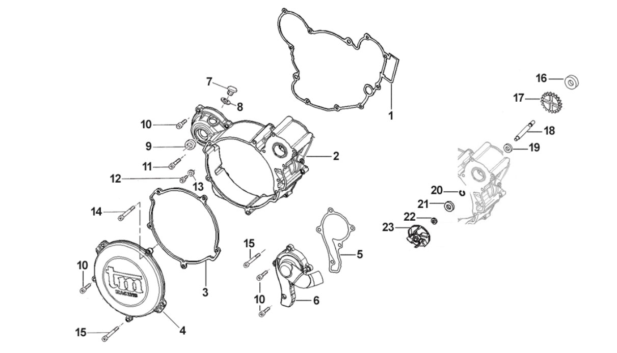 2T 125/144 EN/MX DE 2015 A 2019 - MOTOR - CUBIERTAS EMBRAGUE