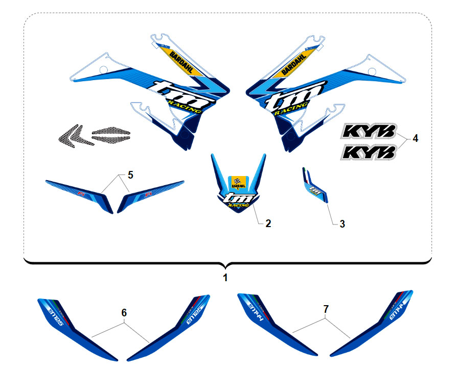 2T 125 FI EN 2020 - TELAIO - KIT ADESIVI