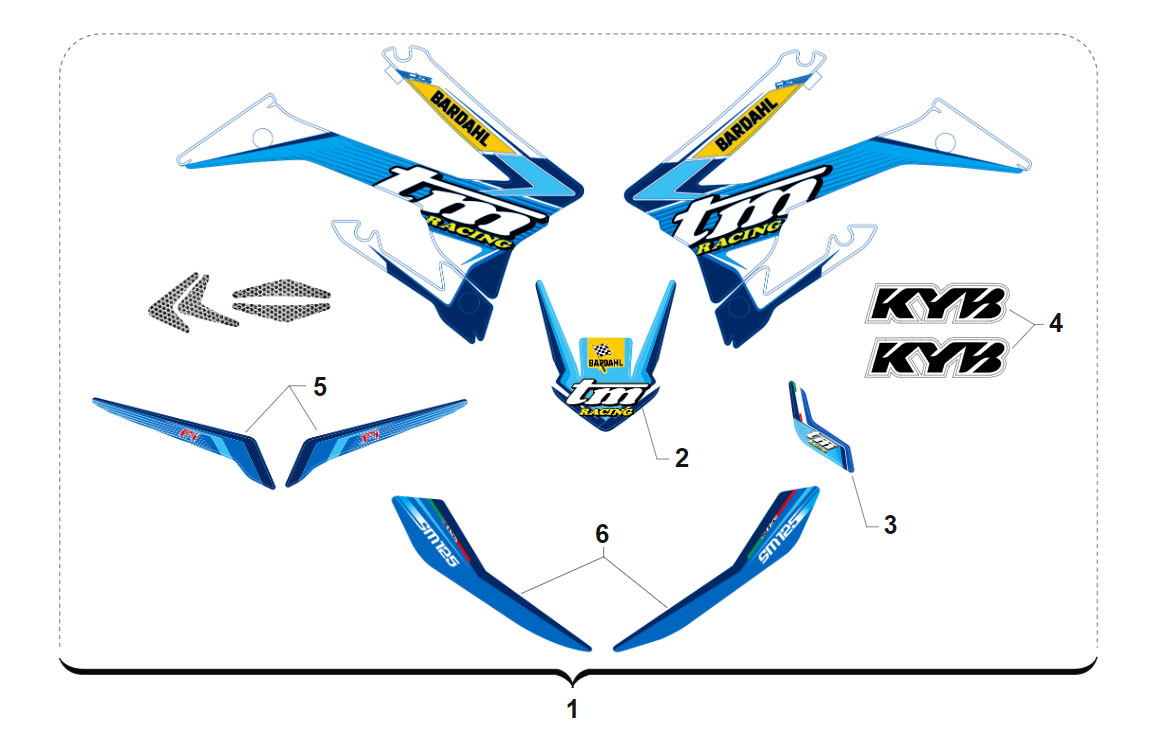 2T 125 FI SMR 2020 - TELAIO - KIT ADESIVI