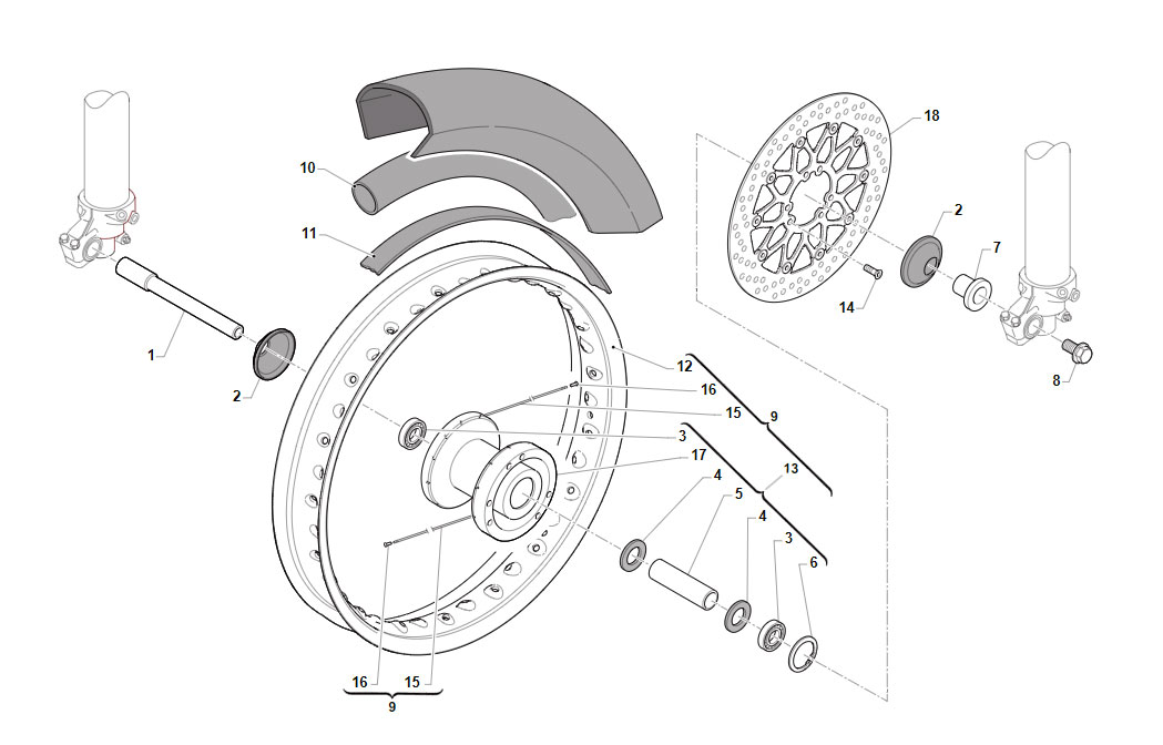 2T 125 Fi SMR 2020/2021 - TELAIO - RUOTA ANTERIORE